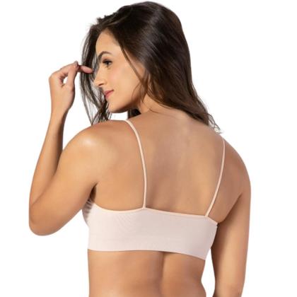 Imagem de Top Cropped Sem Costura Com Alça Polimiada Macia Fitness Academia M Keeper