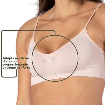 Imagem de Top Cropped Sem Costura Com Alça Polimiada Macia Fitness Academia M Keeper