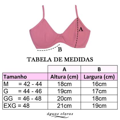 Imagem de Top de biquini meia taça sem bojo com aro sustentação e alça de regulagem busto avulso todo forrado