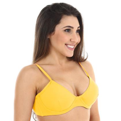 Imagem de Top de biquini meia taça sem bojo com aro sustentação e alça de regulagem busto avulso todo forrado