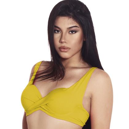 Imagem de Top de Biquíni Plus Size Meia Taça com Bojo Transpassado