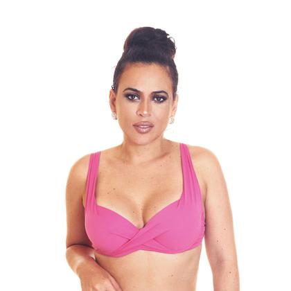 Imagem de Top de Biquíni Plus Size Meia Taça com Bojo Transpassado