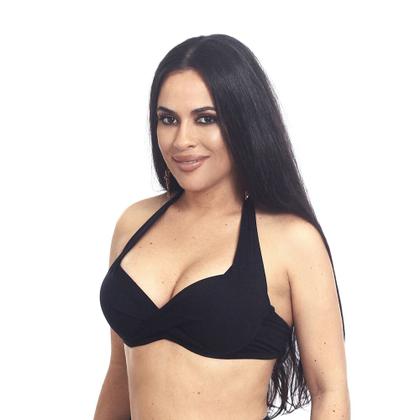 Imagem de Top de Biquíni Plus Size Meia Taça com Bojo Transpassado