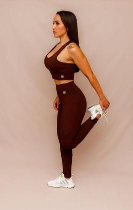 Imagem de Top Decote U Confort Treino Corrida - Coffee - Conforto e Estilo para Atividades Físicas