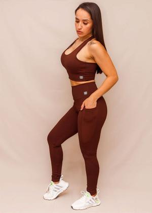 Imagem de Top Decote U Confort Treino Corrida - Coffee - Conforto e Estilo para Atividades Físicas