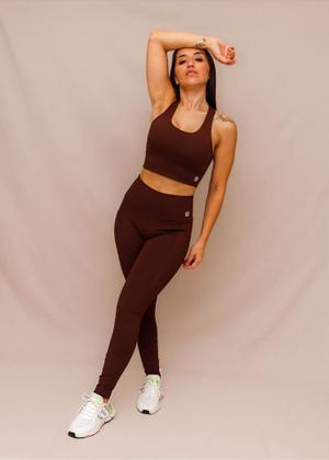 Imagem de Top Decote U Confort Treino Corrida - Coffee - Conforto e Estilo para Atividades Físicas