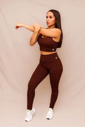 Imagem de Top Decote U Confort Treino Corrida - Coffee - Conforto e Estilo para Atividades Físicas