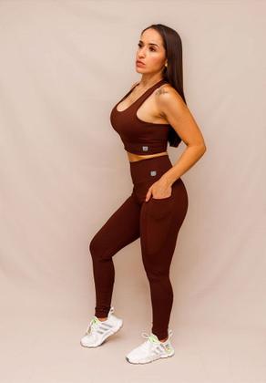 Imagem de Top Decote U Confort Treino Corrida - Coffee - Conforto e Estilo para Atividades Físicas