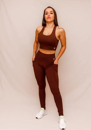 Imagem de Top Decote U Confort Treino Corrida - Coffee - Conforto e Estilo para Atividades Físicas