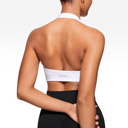 Imagem de Top Esportivo INGIA Halter Longline com Bojo Branco XL