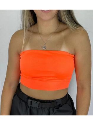 Top Faixa Feminino Sem Bojo Cropped sem alça Oferta - Tk Moda Imagem de Top Faixa Feminino Sem Bojo Cropped sem alça Oferta