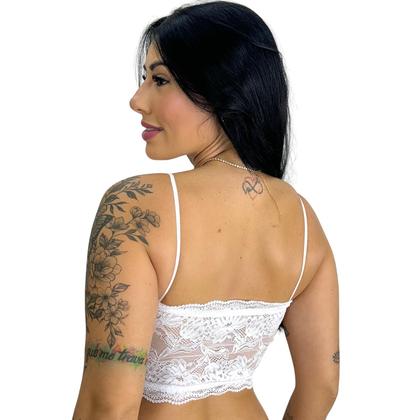 Imagem de Top Faixa Renda Com Alça Fina Sem Bojo Top Cropped Feminino sem alça Lingerie