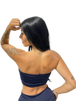 Imagem de top faixa sem alça com bojo removível feminino fitness