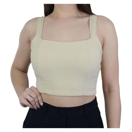 Imagem de Top Feminino Autenticada Cropped Montaria Bege - 7225