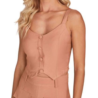 Imagem de Top Feminino Lado Avesso Cropped Laranja Queimado - L12508