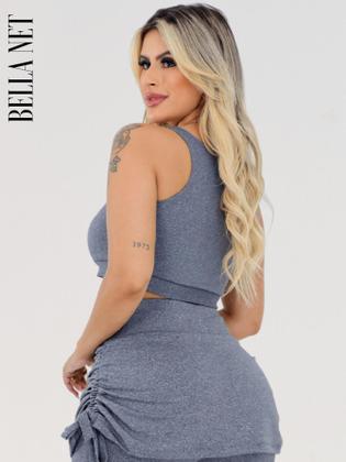 Imagem de Top feminino suplex academia Fitness costas nadador alças grossa premium