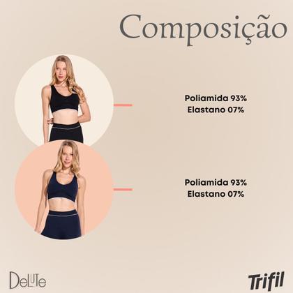 Imagem de Top Feminino Trifil Sem Costura e Sem Bojo Esportivo Básico com Alça Larga de Academia Resistente