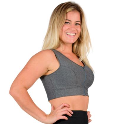 Imagem de Top Fit com Ziper Catwalk Feminino Mescla