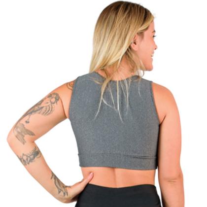 Imagem de Top Fit com Ziper Catwalk Feminino Mescla