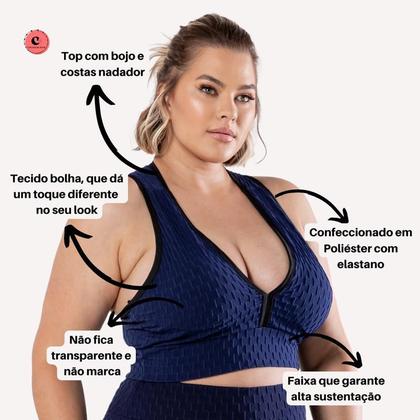 Imagem de Top Fitness Bolha Academia Bojo Feminino Plus Size Treino