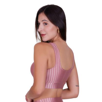 Imagem de Top Fitness com Bojo Removível 3D Cropped Academia Sustentação -c7 TOP NICOLE