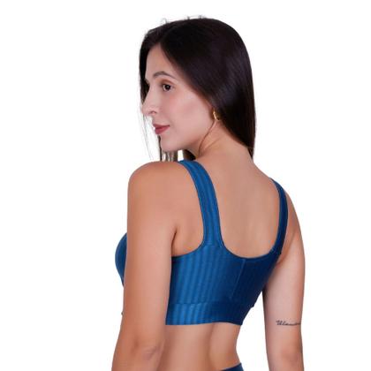 Imagem de Top Fitness com Bojo Removível 3D Cropped Academia Sustentação -c7 TOP NICOLE