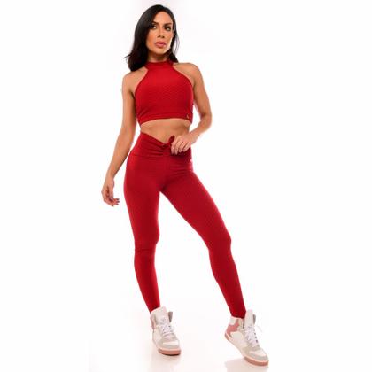 Imagem de Top Fitness Feminino Gola Alta Vermelho