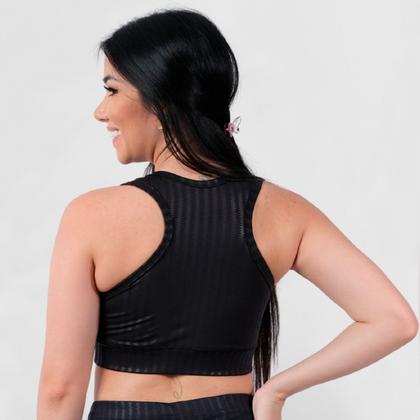 Imagem de Top Fitness Feminino Nadador 3D Treino Academia Sustentação
