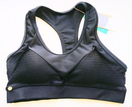 Imagem de Top fitness nadador com recortes e com detalhe de malha trabalhada de desenho zig zag