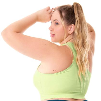 Imagem de Top Fitness Plus Size com Zíper e Bojo Removível Lima Fresh Zee Rucci