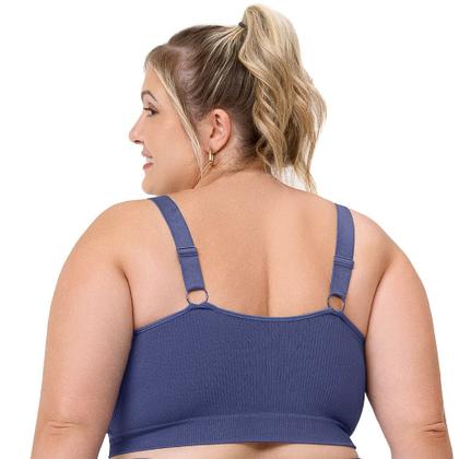 Imagem de Top Fitness Rib com Bojo Removível sem Costura Plus Mirtilo Zee Rucci