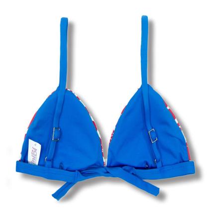 Imagem de Top Jade Scarlet  Cortininha Triângulo Fixo  Estilo Sutiã com Amarração nas Costas  Alças com Regulagem  Bojo Removível  Biquíni Estampado  Deta