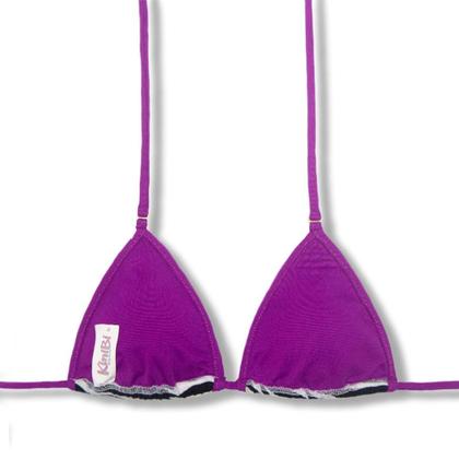 Imagem de Top Mila Zebra   Micro Cortininha com Viés  Sem Bojo  Amarração nas Costas e Pescoço  Detalhe Uva