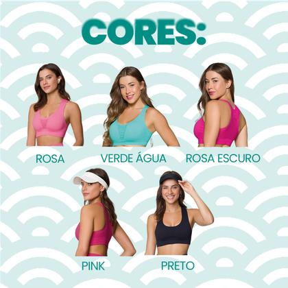 Imagem de Top Para Academia Selene Microfibra Sem Costuras Com Costas Nadadoras