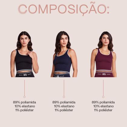 Imagem de Top Plié Sem Costura Alças Médias e Sustentação Confortável