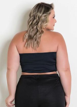 Imagem de Top Preto Plus Size Basico Liso - Modelo Faixa