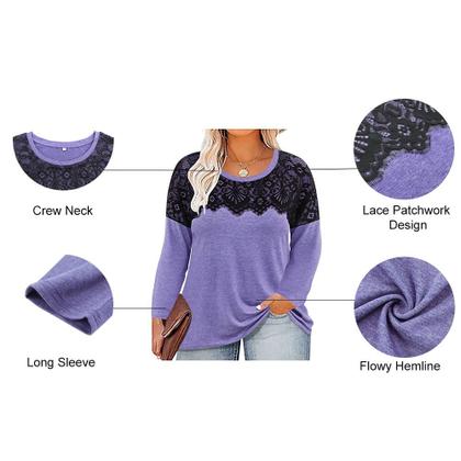 Imagem de Top RITERA Plus Size feminino de manga comprida de renda azul claro GG