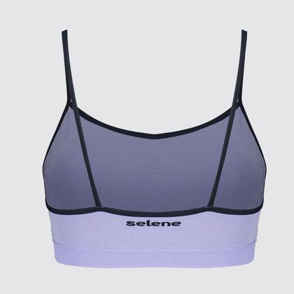 Imagem de Top Selene Quadriculado Sem Costura com Bojo Removível Feminino Roxo