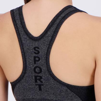 Imagem de Top Selene Sem Costura Feminino Preto Mescla