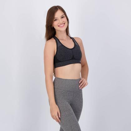 Imagem de Top Selene Sem Costura Feminino Preto Mescla