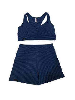 Imagem de Top+short k2b alto relevo academia jacquard conjunt academia