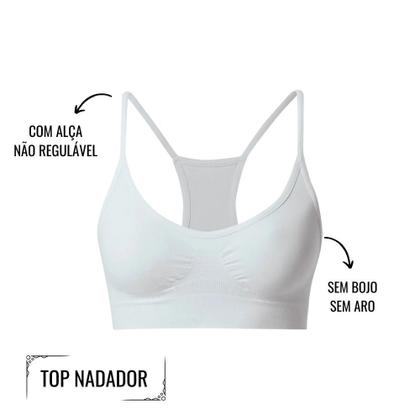 Imagem de Top Sutiã Nadador Fitness Microfibra Sem Costura E Bojo She