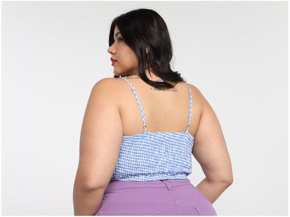 Imagem de Top Vista Magalu Amarração Frontal Xadrez