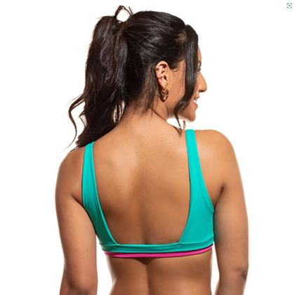 Imagem de Top Voleio Zeiq Verde Água e Pink