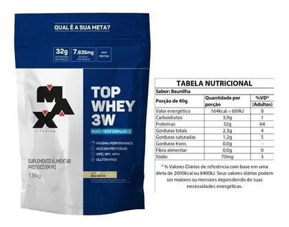 Imagem de Top Whey 3W Refil (1,8kg) - Sabor Mais Performance  Baunilha