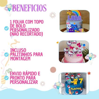 Imagem de Topo Bolo Personalizado Todos os Temas e Pronto Entrega