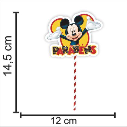 Imagem de Topo de bolo Decoração Mickey Mouse Festa topper Completo