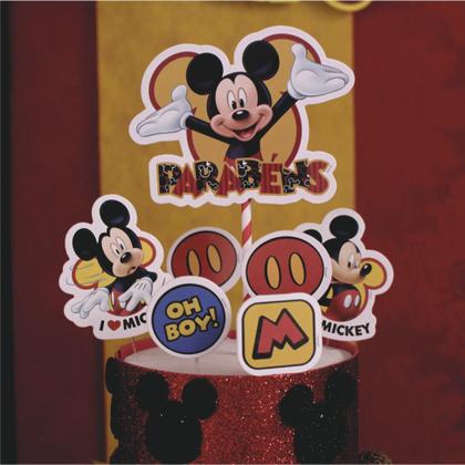 Imagem de Topo de bolo Decoração Mickey Mouse Festa topper Completo
