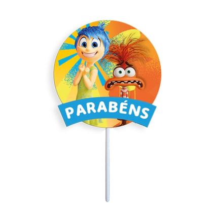 Imagem de Topo de Bolo Divertidamente 2 Parabéns - 3 Itens