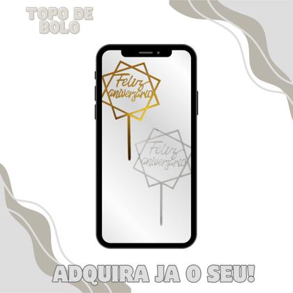 Imagem de Topo De Bolo Feliz Aniversario Festa Decorativo Evento